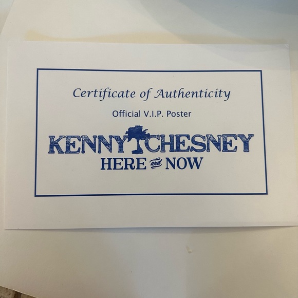 VIP Exclusive Numbered Kenny Chesney Here and Now Tour poster - Picture 2 of 5